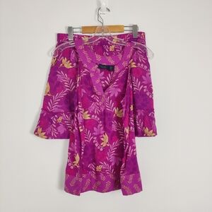 Rachel Roy Women's Mini Skirt and Tank Top Blouse Set in Pink 100% Cotton Floral